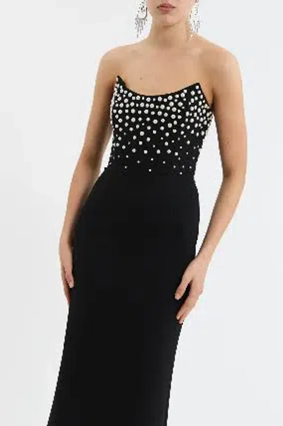 🖤 Rebecca Vallance Lynette Gown – Size AU 8 - Black Pearl Embellished Formal Maxi Dress – 🖤 - Image 8