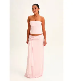 Sabelle Charlotte Corset Top and Maxi Skirt Set in Ballerina Pink Size AU8 for rent on The Volte - image 1