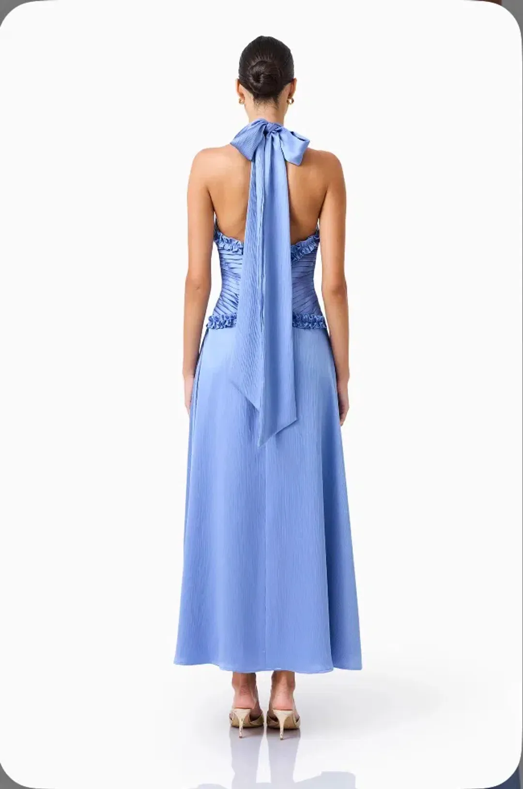 Elliatt Poselia Halter Midi Dress Slate Blue 12 for rent on The Volte - main image
