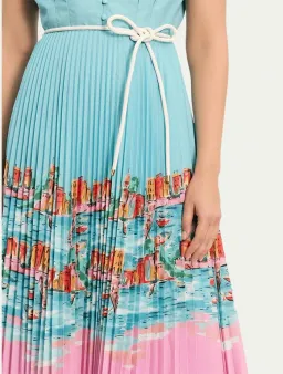 🩷 Rebecca Vallance Cinque Terre Midi Dress – Size AU 14 - Blue & Pink Print🩷 for rent on The Volte - image 4