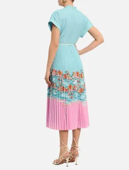 🩷 Rebecca Vallance Cinque Terre Midi Dress – Size AU 14 - Blue & Pink Print🩷 for rent on The Volte - image 3
