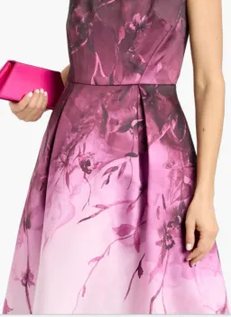 Marchesa Notte Mikado Pink Floral Midi Dress Size 14 for rent on The Volte - image 4