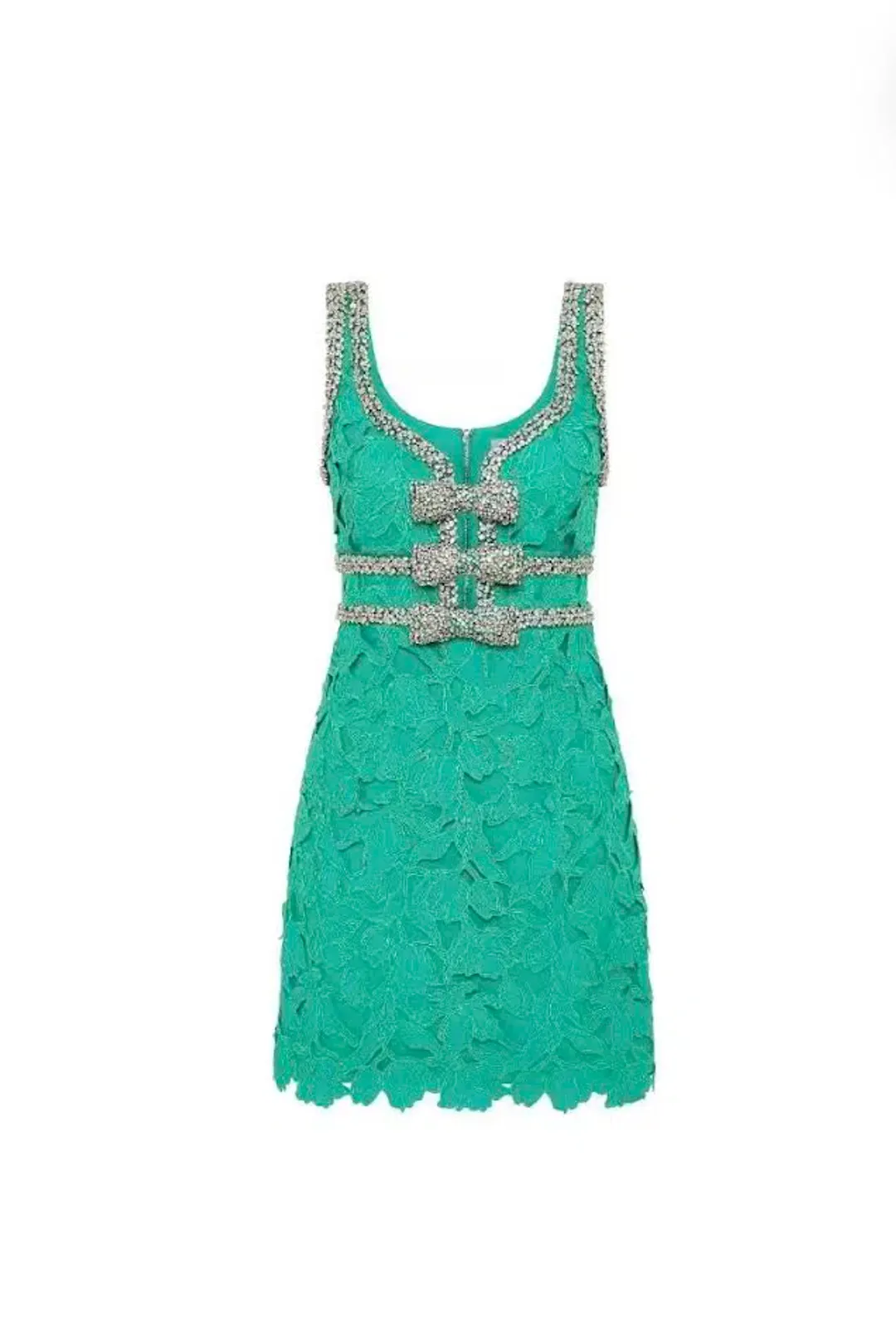 💚 Rebecca Vallance Eden Bow Mini Dress – Emerald Green – Size AU 8 💚 for rent on The Volte - main image