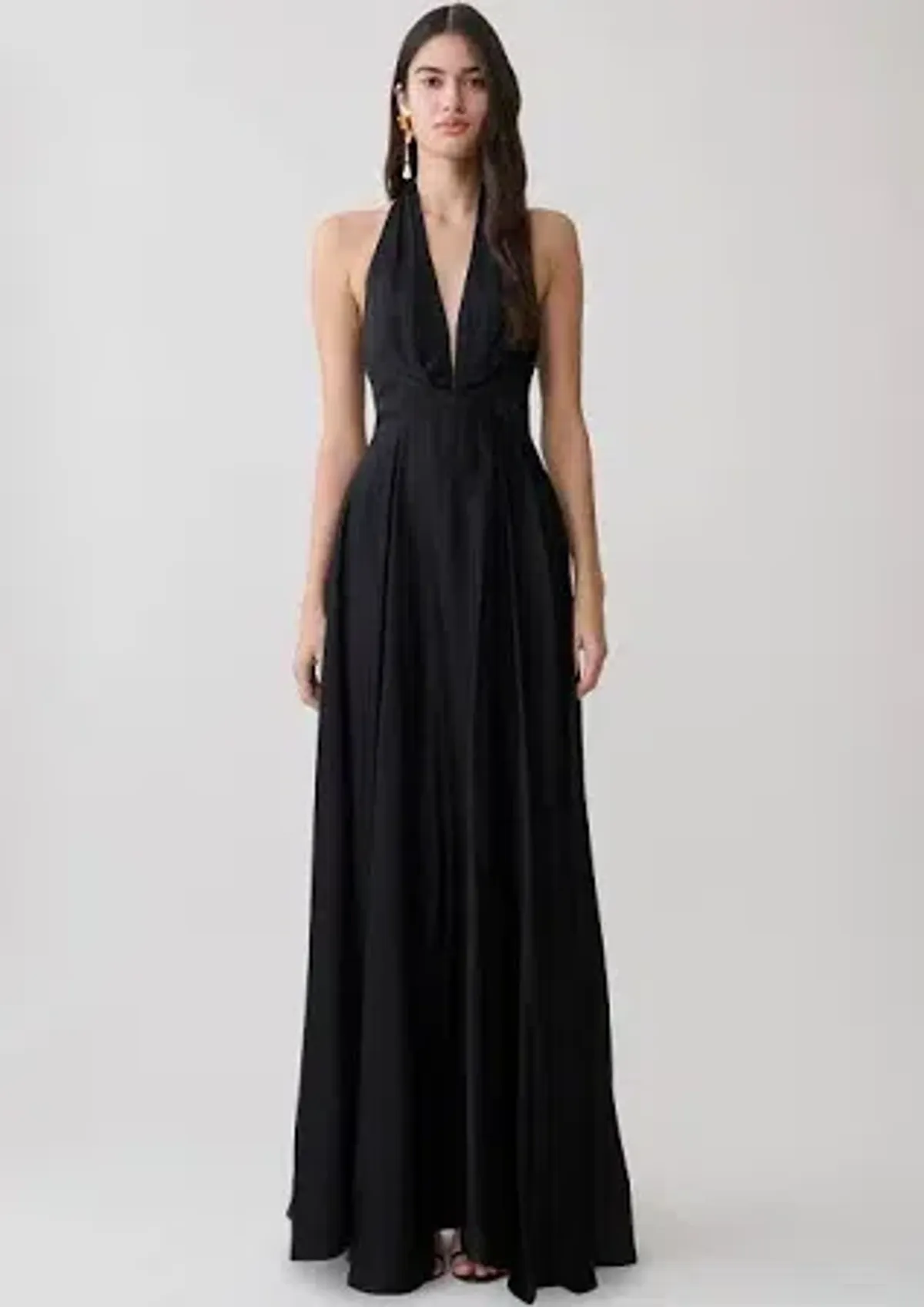 Meshki Rebecca Halter Buttoned Maxi Dress Black Size M for rent on The Volte - main image