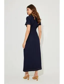 Odd Muse The Ultimate Muse Denim Collared Midi Dress Blue Size M for rent on The Volte - image 2