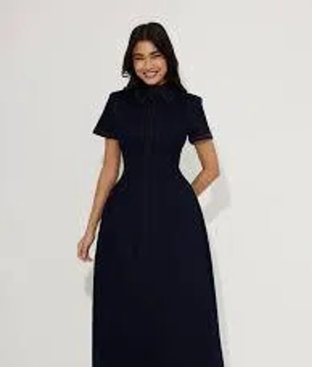 Odd Muse The Ultimate Muse Denim Collared Midi Dress Blue Size M for rent on The Volte - main image
