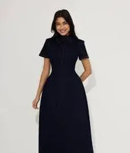 Odd Muse The Ultimate Muse Denim Collared Midi Dress Blue Size M for rent on The Volte - image 3