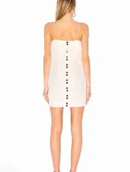 AJE Ostrich Feather Mini Dress in Ivory White Size AU 8 for rent on The Volte - image 4
