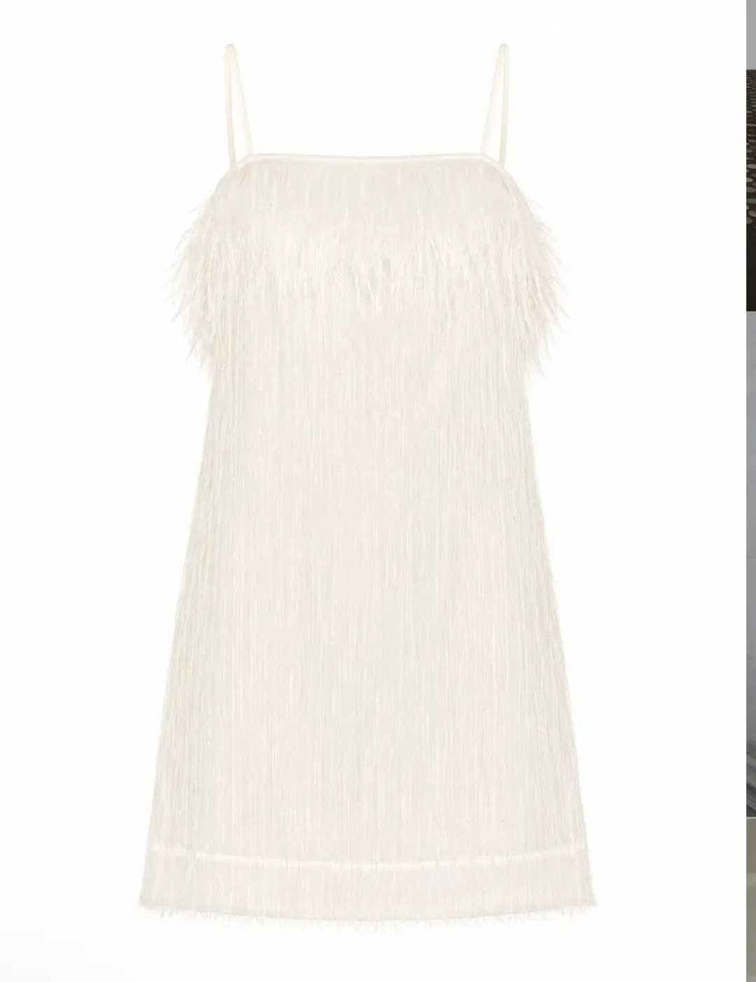 AJE Ostrich Feather Mini Dress in Ivory White Size AU 8 for rent on The Volte - main image