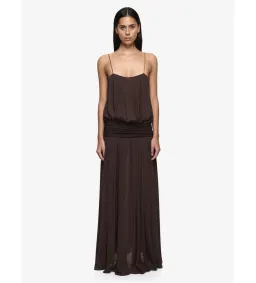 Bec and Bridge Camille Blouson Maxi Dress in Dark Chocolate Size AU10 for rent on The Volte - image 1