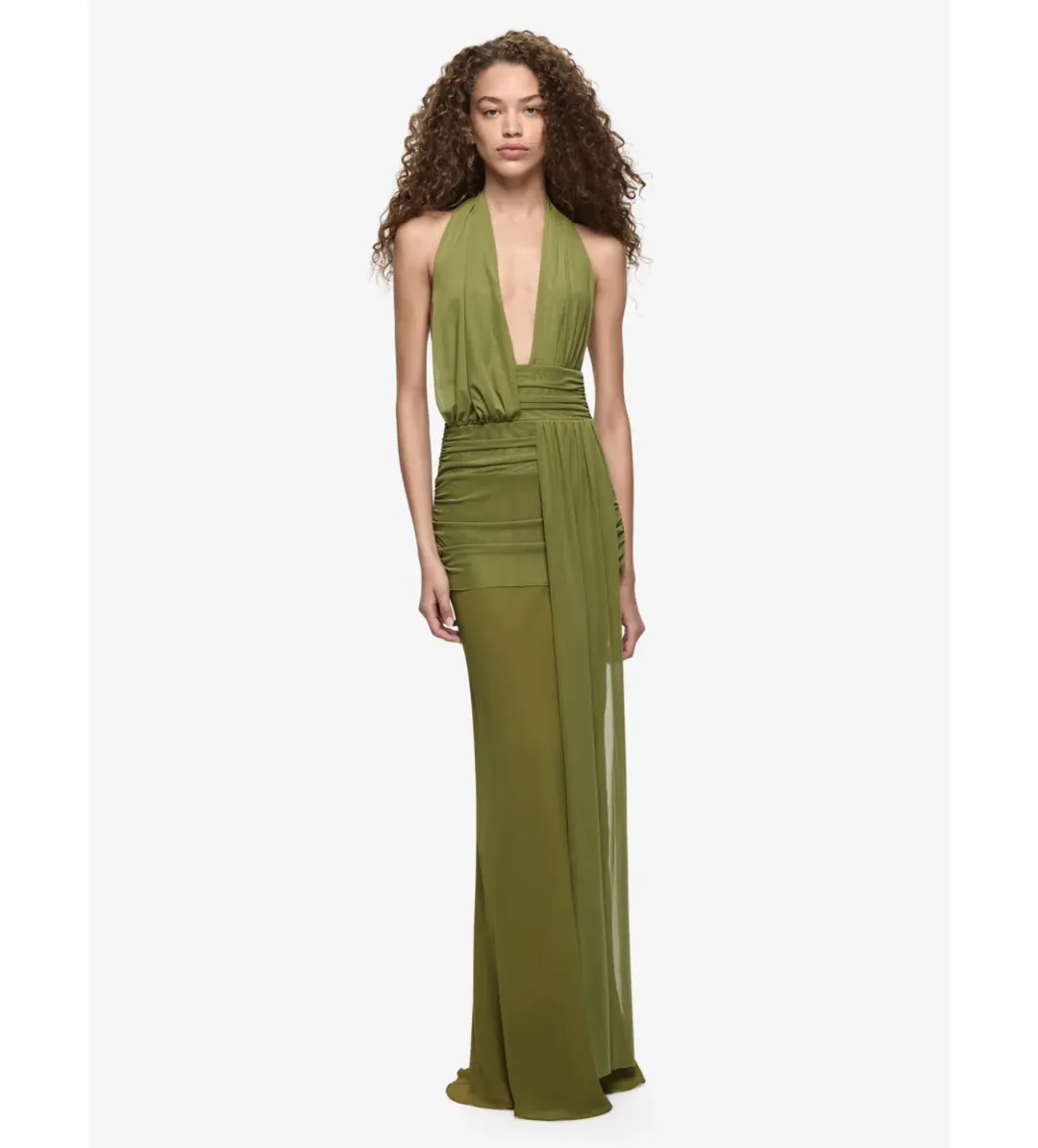Bec and Bridge Cassis Drape Maxi Dress in Fern Size AU8 for rent on The Volte - main image