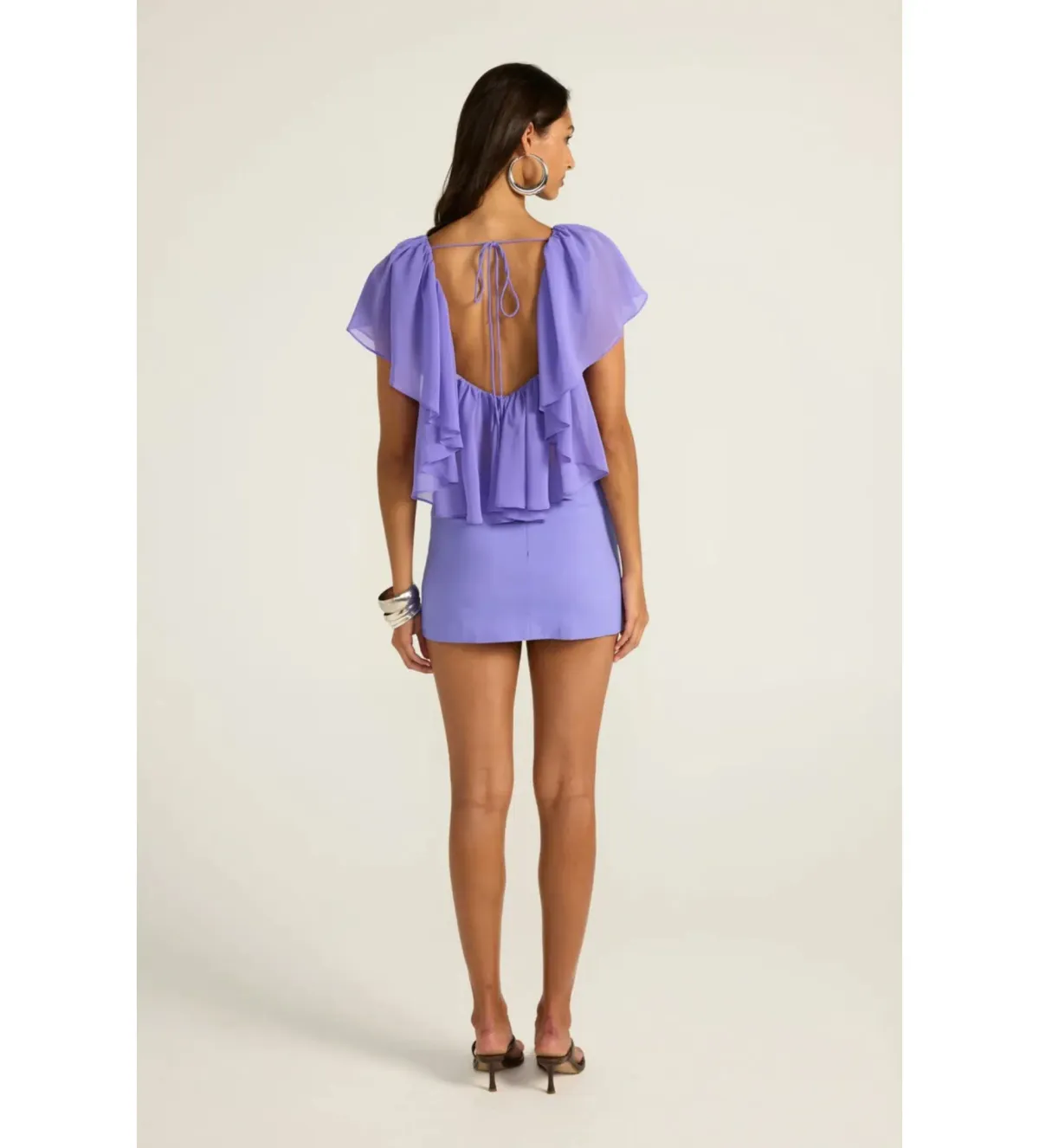 Ance Gria Clover Top and Mini Skirt Set in Periwinkle Size AU6 - Image 3