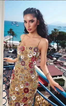 Rachel Gilbert - Francesca Gown in Gold for rent on The Volte - image 2