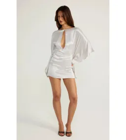 Ance Gria Diana Mini Dress in Silver Size AU10 for rent on The Volte - image 1