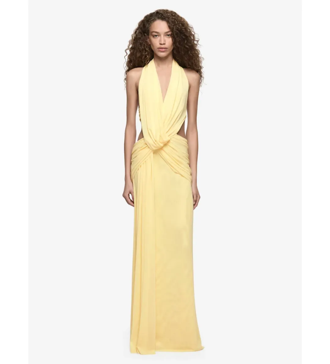 Bec and Bridge Charlize Halter Maxi Dress in Lemon Cream Size AU10 for rent on The Volte - main image