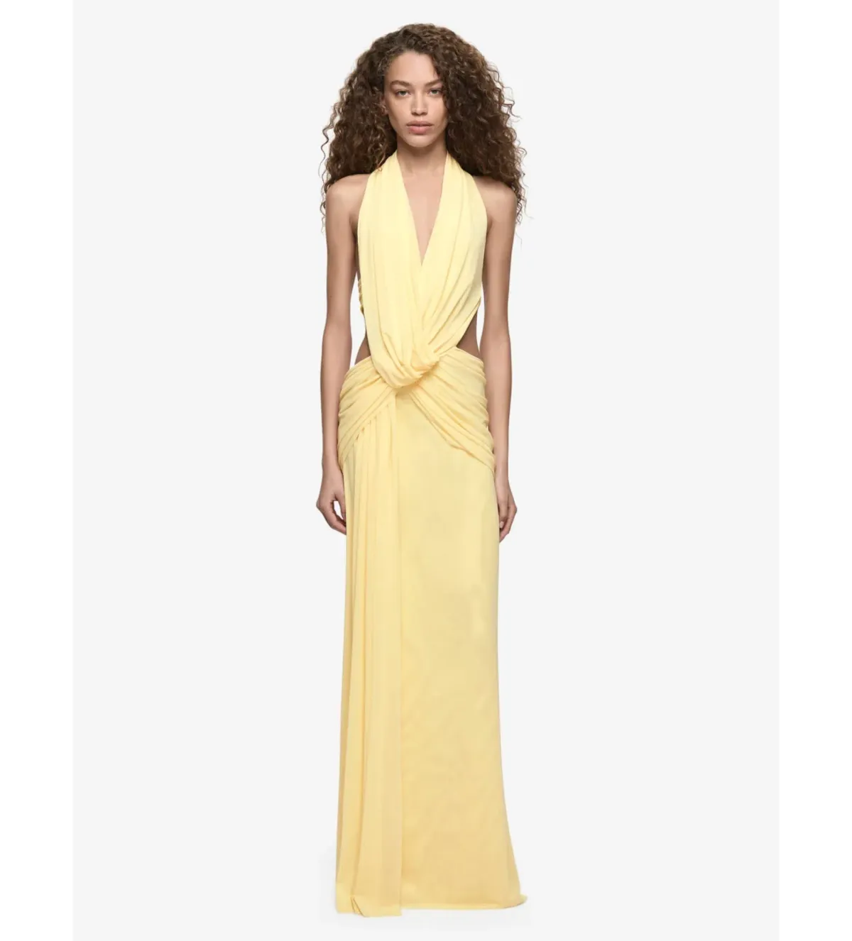 Bec and Bridge Charlize Halter Maxi Dress in Lemon Cream Size AU10 for rent on The Volte - main image