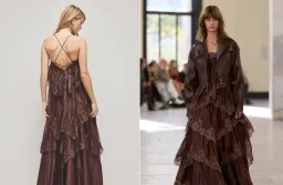 Aje Ophelia Lace Gown in Brown for rent on The Volte - image 1