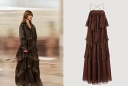 Aje Ophelia Lace Gown in Brown for rent on The Volte - image 3