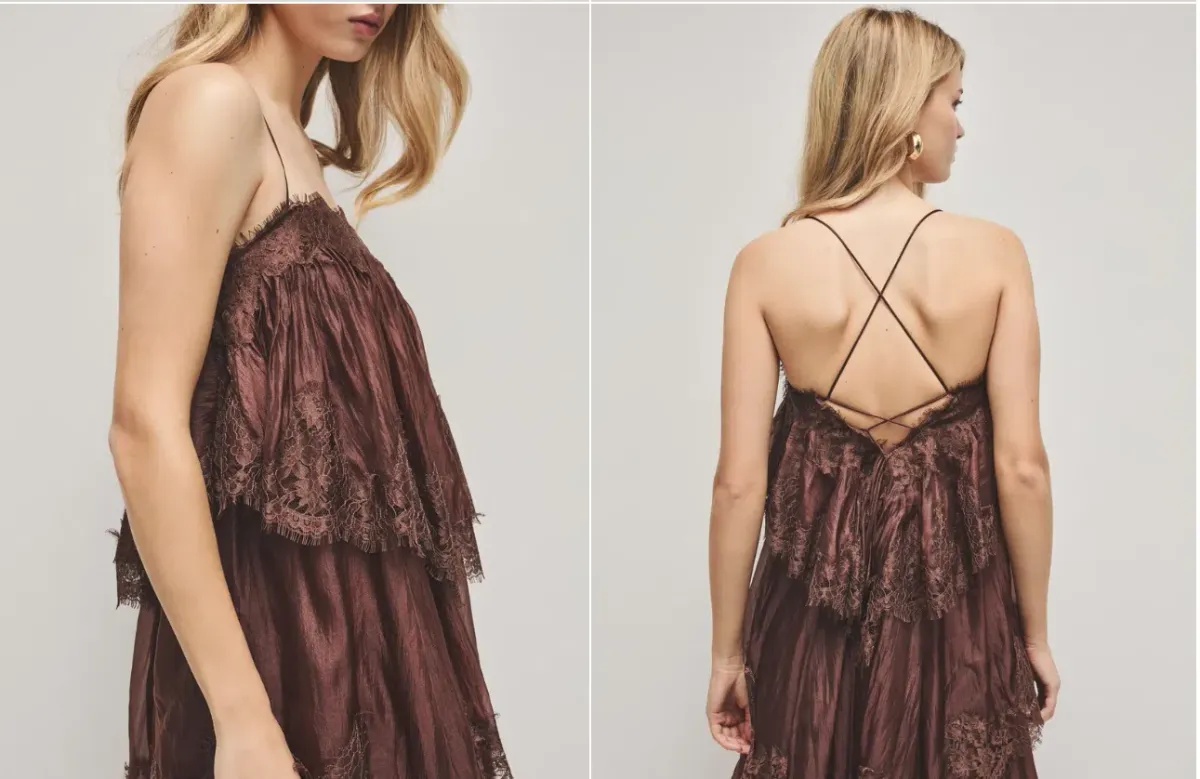 Aje Ophelia Lace Gown in Brown - Image 2