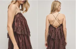 Aje Ophelia Lace Gown in Brown for rent on The Volte - image 2