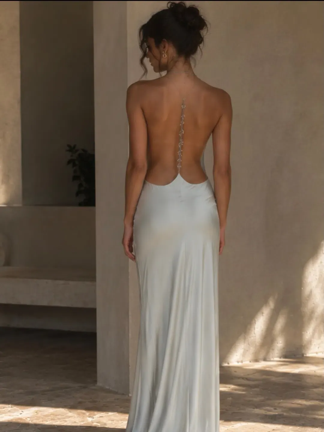Bec + Bridge Nalu Maxi Dress in Silver Size 6 for rent on The Volte - main image