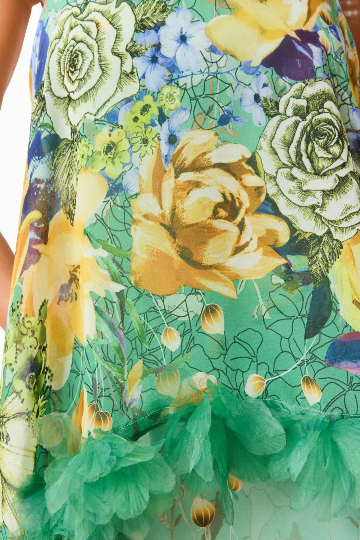 Elliatt Jamie Tiered Maxi Dress in Green Floral Size L / AU 12 - Image 9