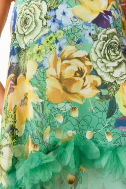 Elliatt Jamie Tiered Maxi Dress in Green Floral Size L / AU 12 for rent on The Volte - image 9