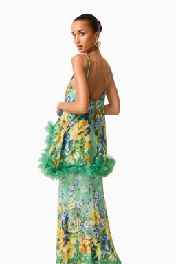 Elliatt Jamie Tiered Maxi Dress in Green Floral Size M / AU 10 for rent on The Volte - image 5