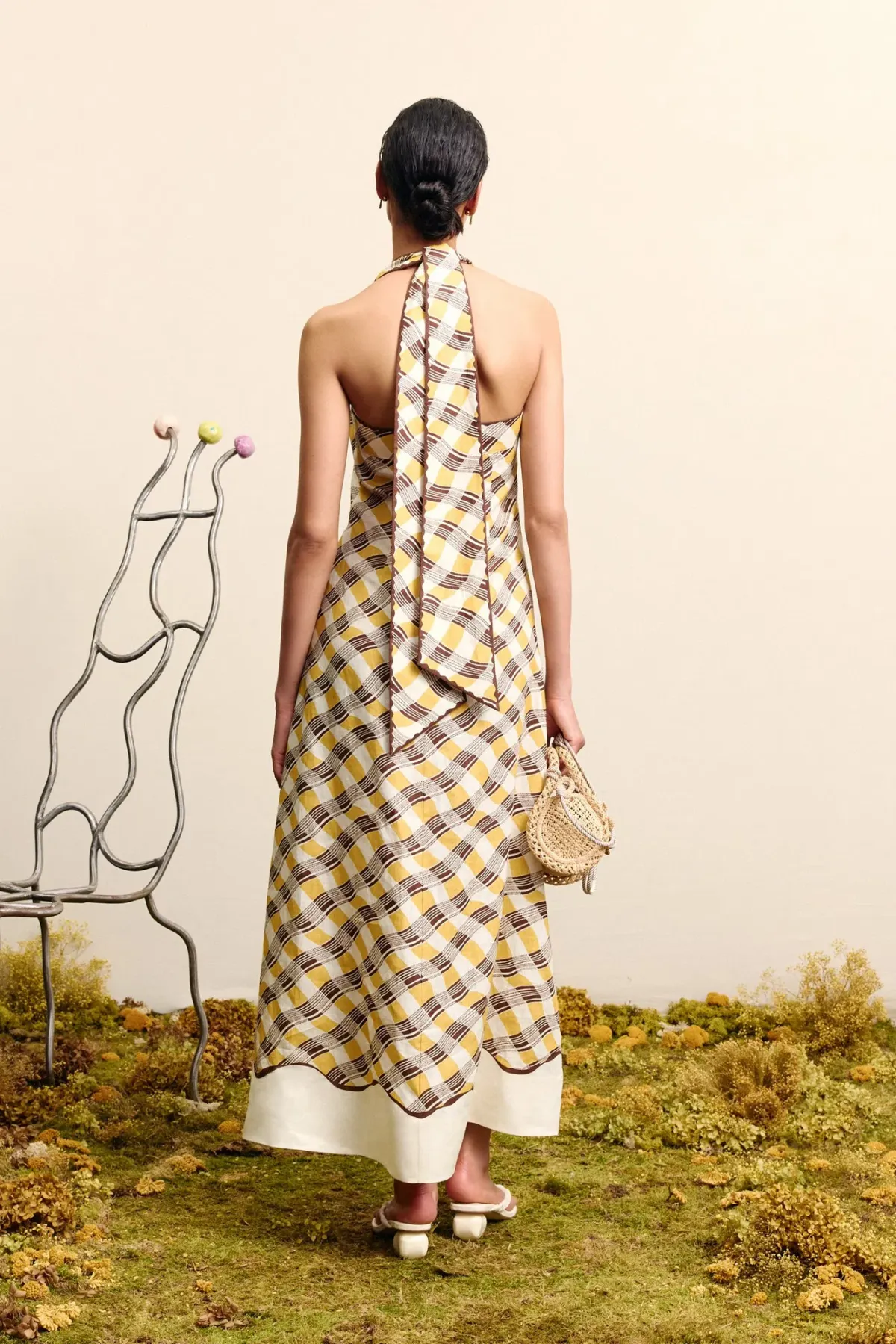 ALEMAIS BASILIA HALTER MIDI DRESS SIZE 8 - Image 3
