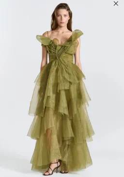 AJE Vionette Gown Olive - 14 for rent on The Volte - image 1