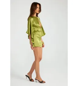 Ance Gria Diana Mini Dress in Vintage Green Size AU8 for rent on The Volte - image 2