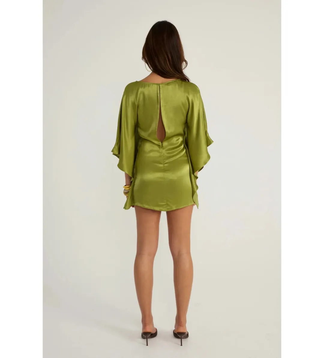 Ance Gria Diana Mini Dress in Vintage Green Size AU8 for rent on The Volte - main image