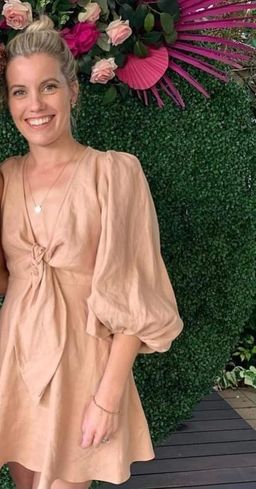 Shona Joy Ace Puff Sleeve Mini Dress Blush Size 6 for rent on The Volte - image 3