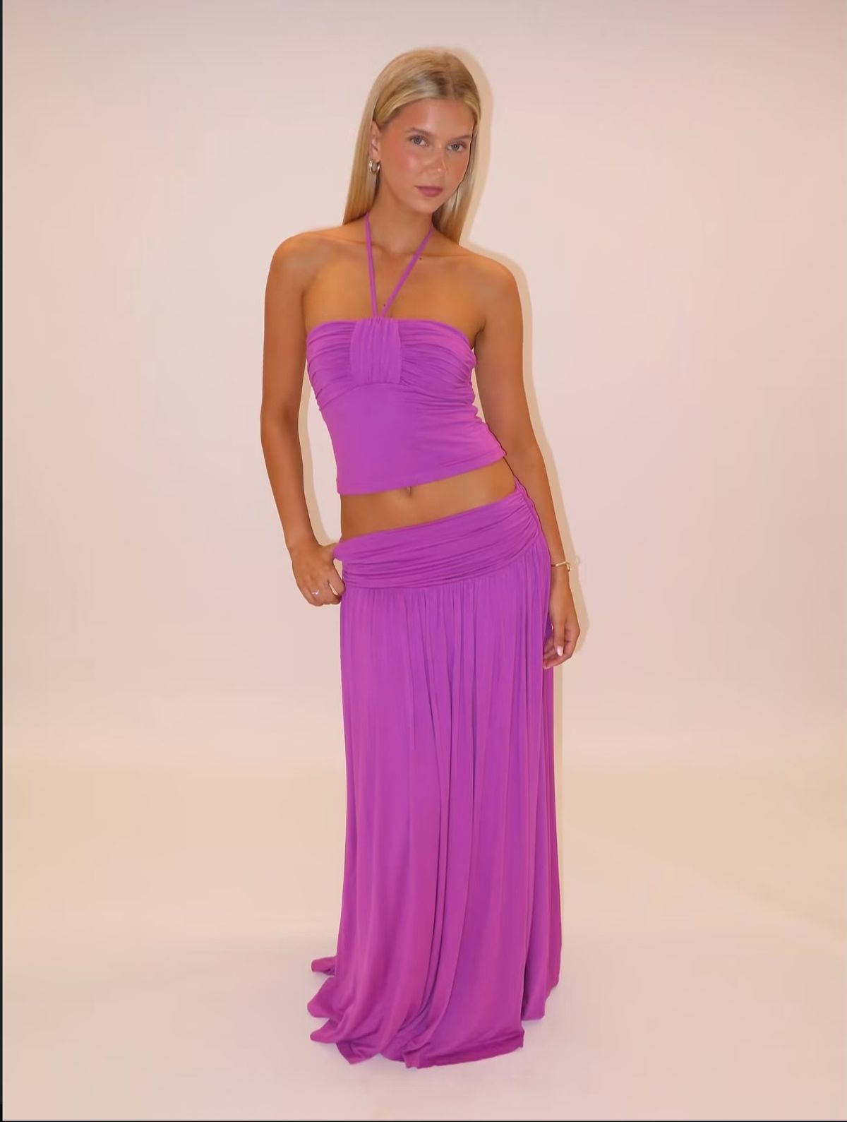 I AM DELILAH Mariella Halter Top and Maxi Skirt in Lilac Size XS - Image 1