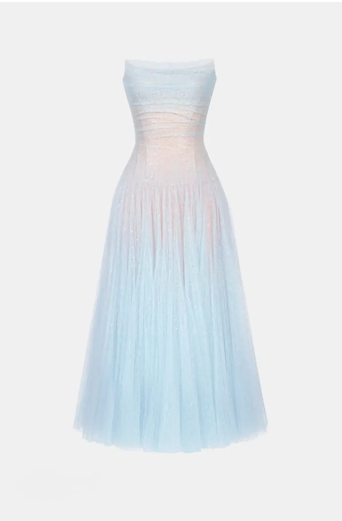 Montsand Blue Draped Lace Midi Dress for rent on The Volte - main image