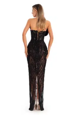 Albina Dyla black Eclipse Siren gown | size 10 for rent on The Volte - image 2