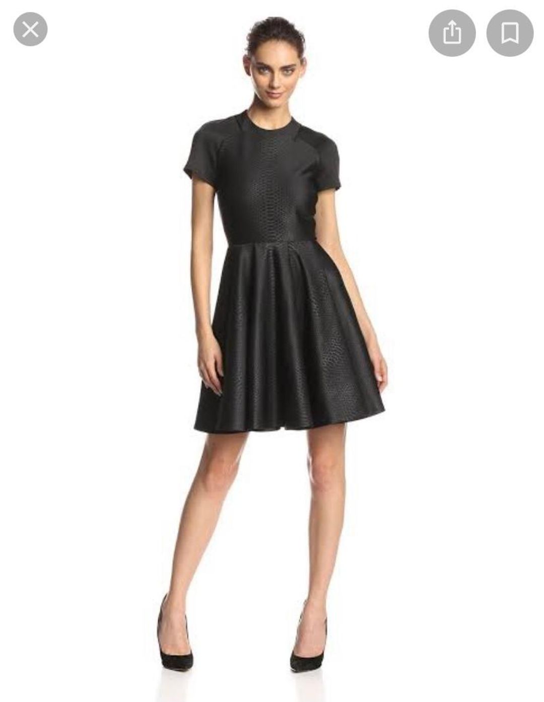 Ted Baker Melisse Embossed Dress Black Size 2 for rent on The Volte - main image