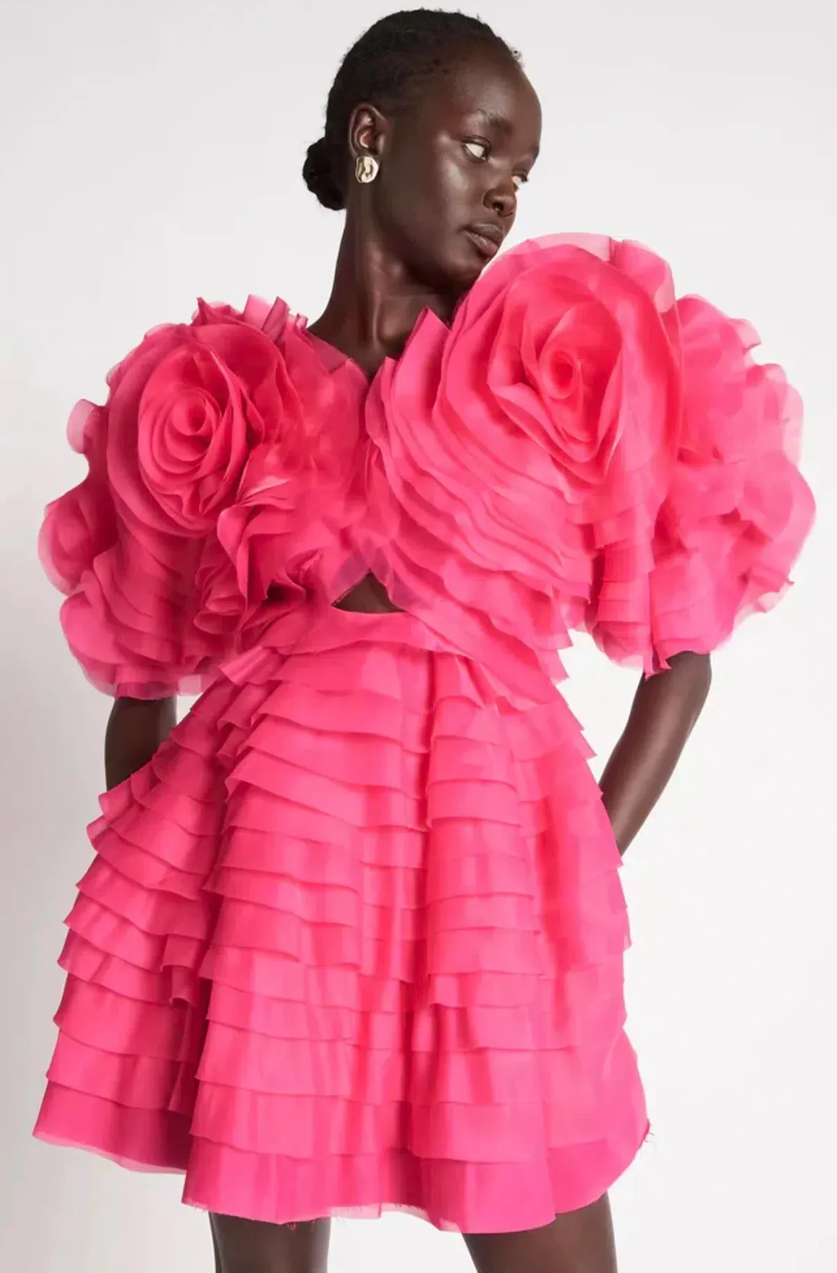 Aje Amour Ruffle Pink Mini Dress Size 14 - Image 3