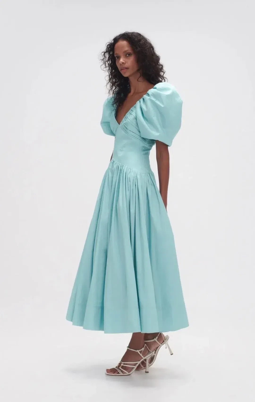 π§ AJE Gabrielle Plunge Midi Dress β Spearmint Blue β Size AU 8 π§ for rent on The Volte - main image