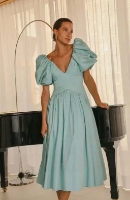 π§ AJE Gabrielle Plunge Midi Dress β Spearmint Blue β Size AU 8 π§ for rent on The Volte - image 5
