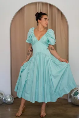 π§ AJE Gabrielle Plunge Midi Dress β Spearmint Blue β Size AU 8 π§ for rent on The Volte - image 3