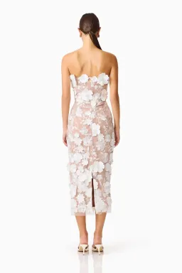 Helena Strapless Midi Dress In White by Elliatt Size S for rent on The Volte - image 5