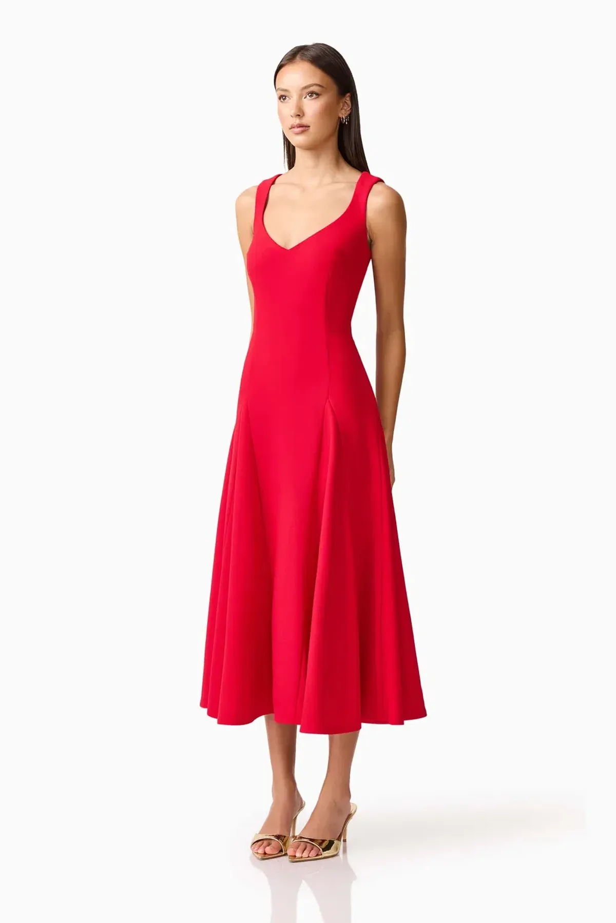 Lila A-Line Midi Dress in Red by Elliatt Size S - Image 5