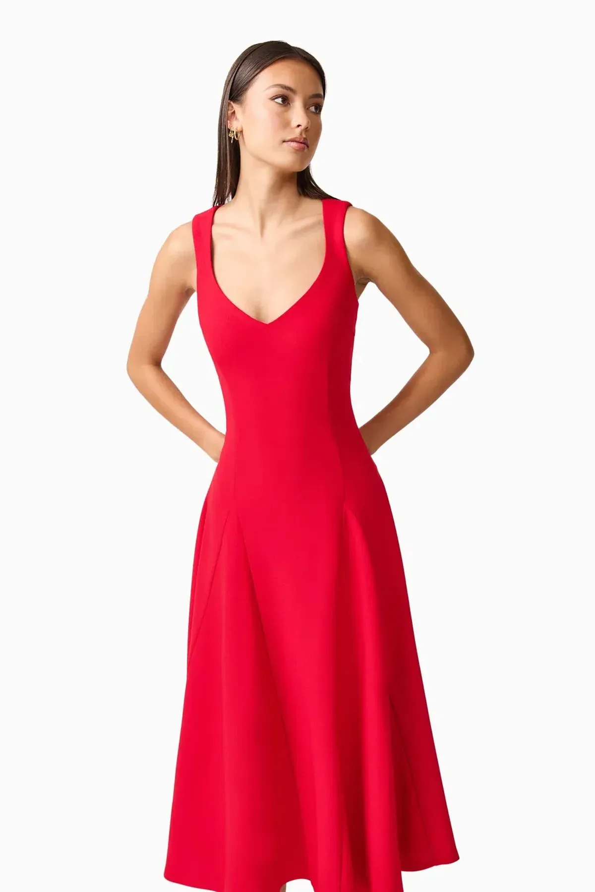 Lila A-Line Midi Dress in Red by Elliatt Size S - Image 2