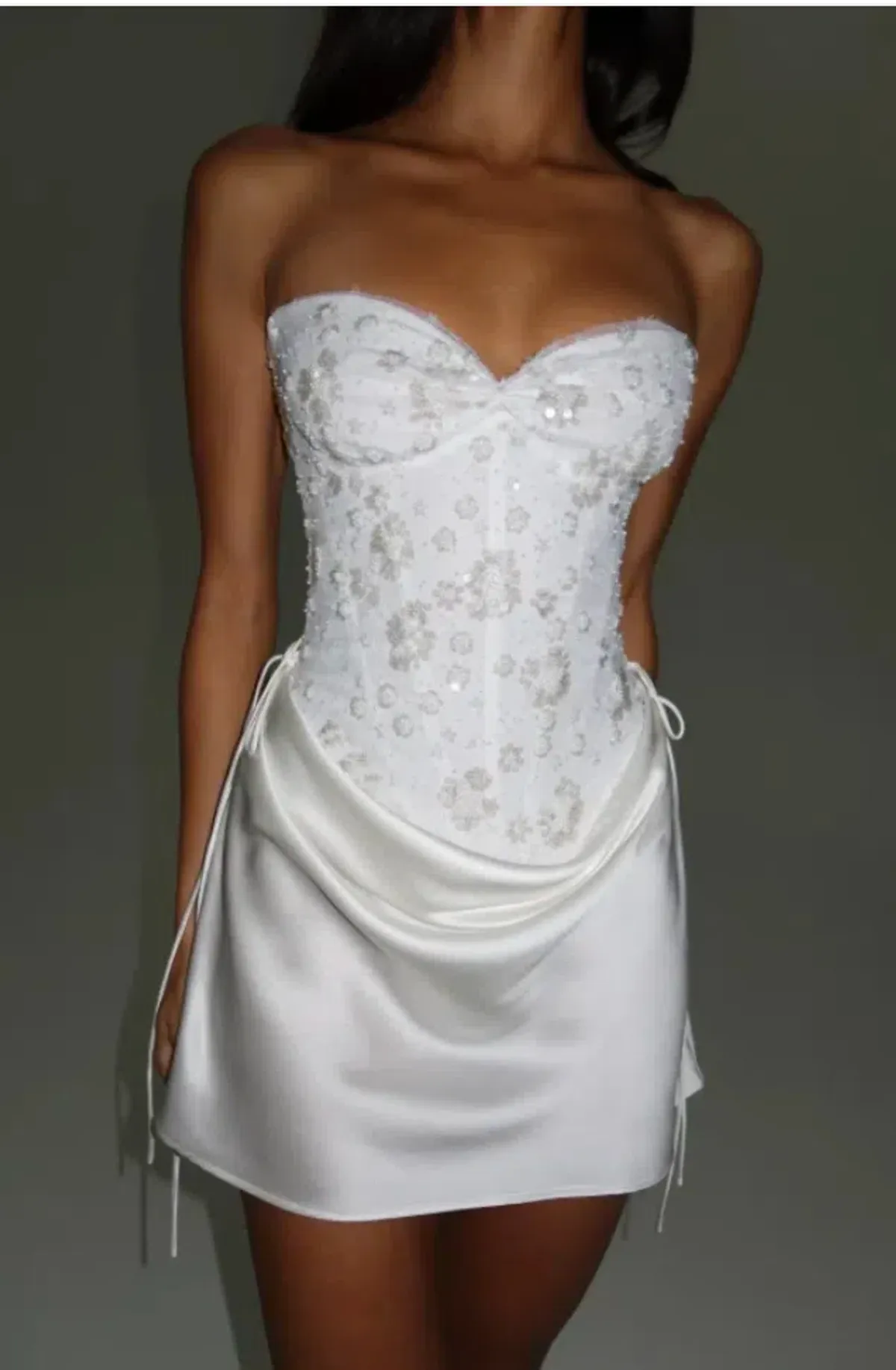 Natalie Rolt Verity Bustier & Evelyn Mini Skirt Set White Embellished Size 1/S (AU 8) - Image 3