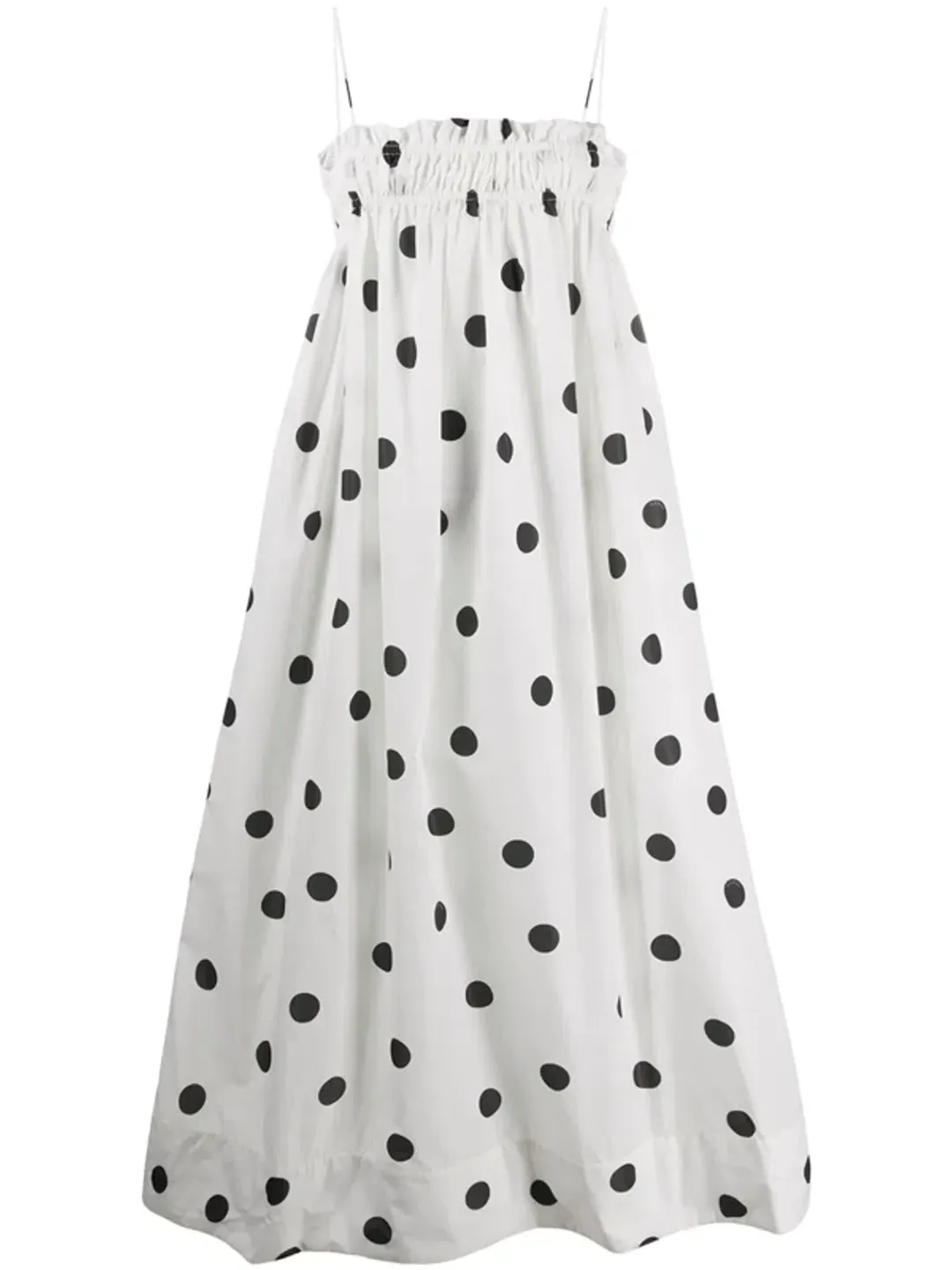 Ganni Shirred Recycled Polyester Dress for rent on The Volte - main image