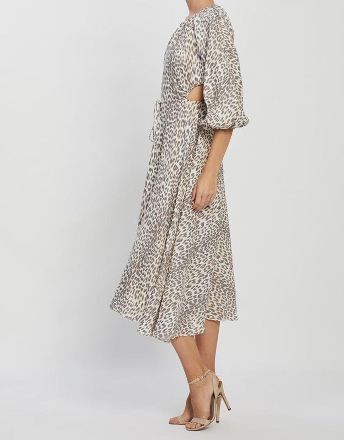 Bec & Bridge Ocelot Linen Midi Dress Print Size 8 - Image 5