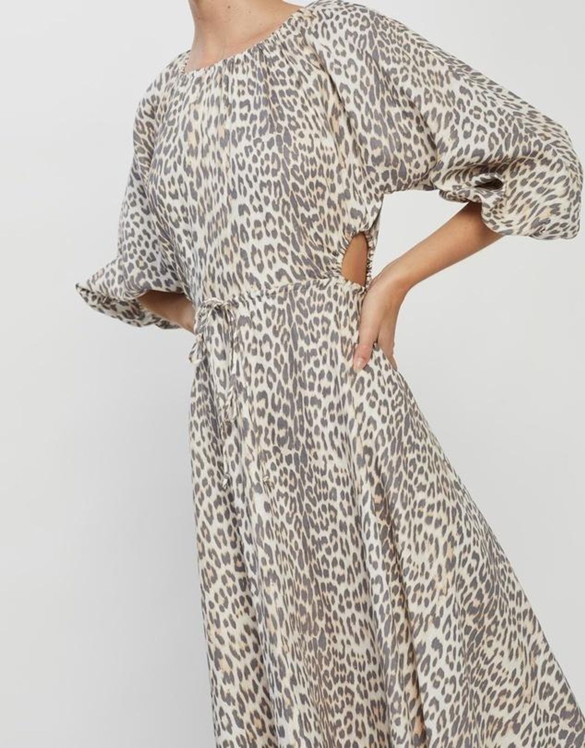 Bec & Bridge Ocelot Linen Midi Dress Print Size 8 - Image 6