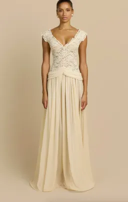 arcina ori, arabella dress, beige, size XS (au6) for rent on The Volte - image 1