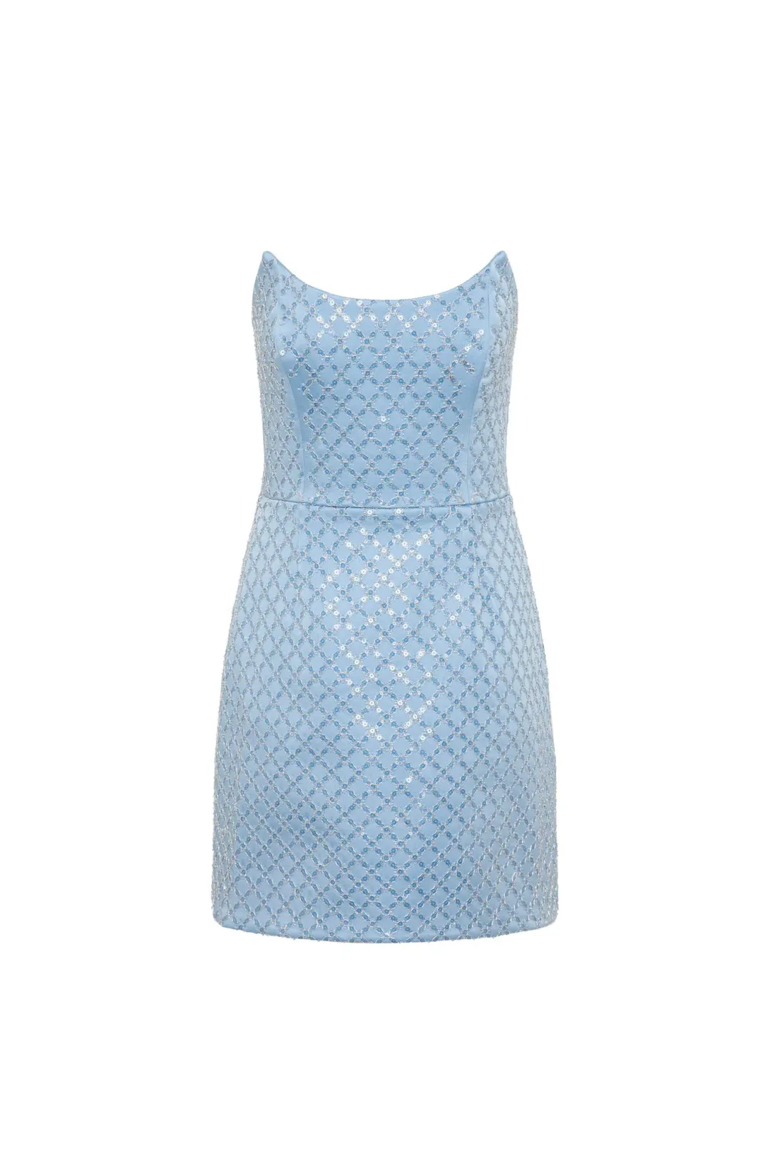 Rebecca Vallance Alix Mini Dress Pale Blue Size 12 for rent on The Volte - main image